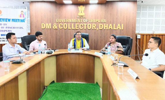 Tripura Panchayat Minister Kishor Barman holds review meeting in Dhalai district.
